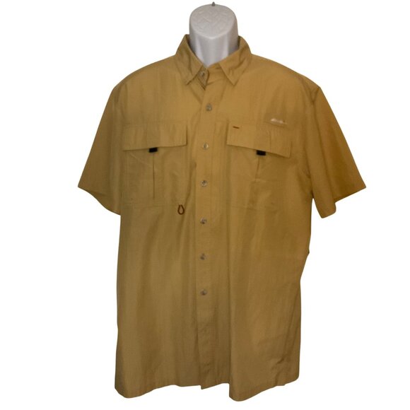Eddie Bauer Mens Tan Guide 2.0 Short-Sleeve Shirt Classic Tall L Lightweight - Picture 2 of 8